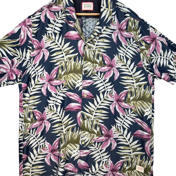 Scotch & Soda Men’s Tropical Floral Button Up Summer Vacation Camp Shirt XXL - Picture 3 of 7